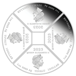 Tuvalu: Year of the Rabbit Quadrant Four-Coin Set 1oz Silber 2023 Proof 