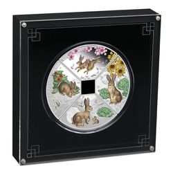 Tuvalu: Year of the Rabbit Quadrant Four-Coin Set 1oz Silber 2023 Proof 