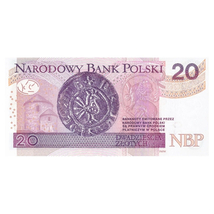 Billete Polonia 20 Zloty (20 PLN) En Circulación