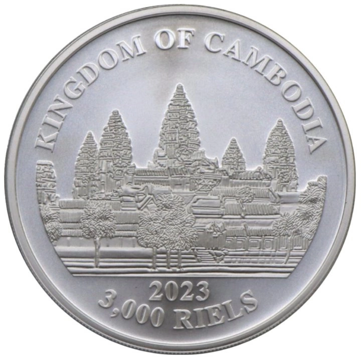 Camboya: Elefante Asiático 1 oz Plata 2023