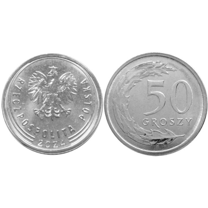 Nationalbank von Polen: 50 gr aus dem Münzsack Münze (100 Stück) von 2024 UNC