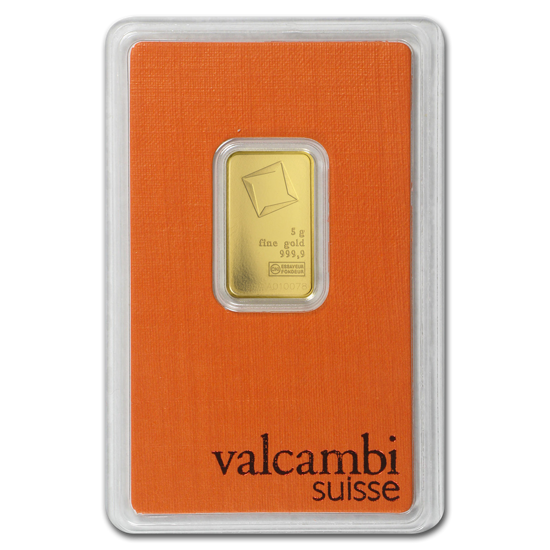 Zlatý slitek Valcambi 5 gramů LBMA GD Refiner