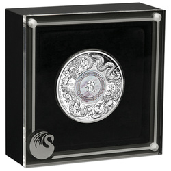 Double Dragon with Mother of Pearl 2 oz Silver 2024 Proof