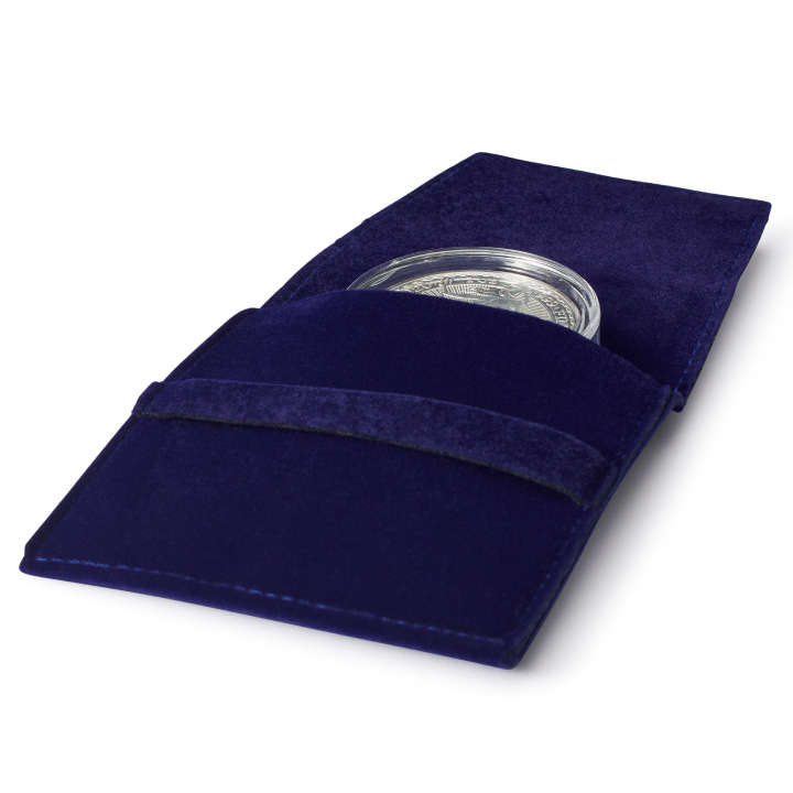 Leuchtturm - Monedero Premium para una moneda con o sin cápsula de hasta 50 mm, azul