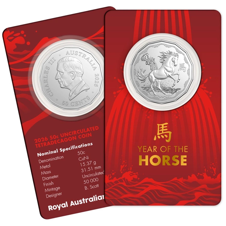 RAM: Lunar - Rok Koně Mědizonikl 2026 Tetradecagon Mince