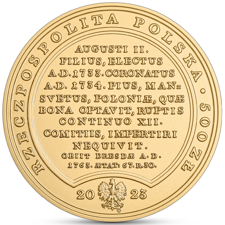 Treasures of Stanislaw August - 500 PLN August III Sas Gold Coin