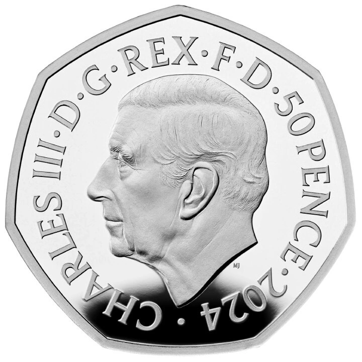 Ice Age Giants - Giant Deer coloured 50p Silver 2024 Proof