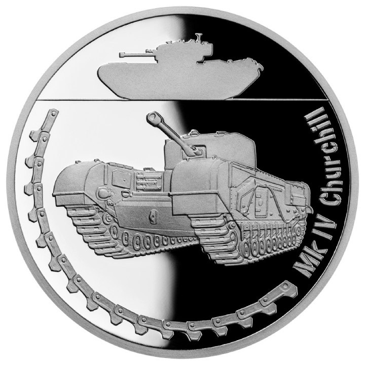 Niue: Armored Vehicles - Mk IV Churchill $1 Silber 2023 Proof