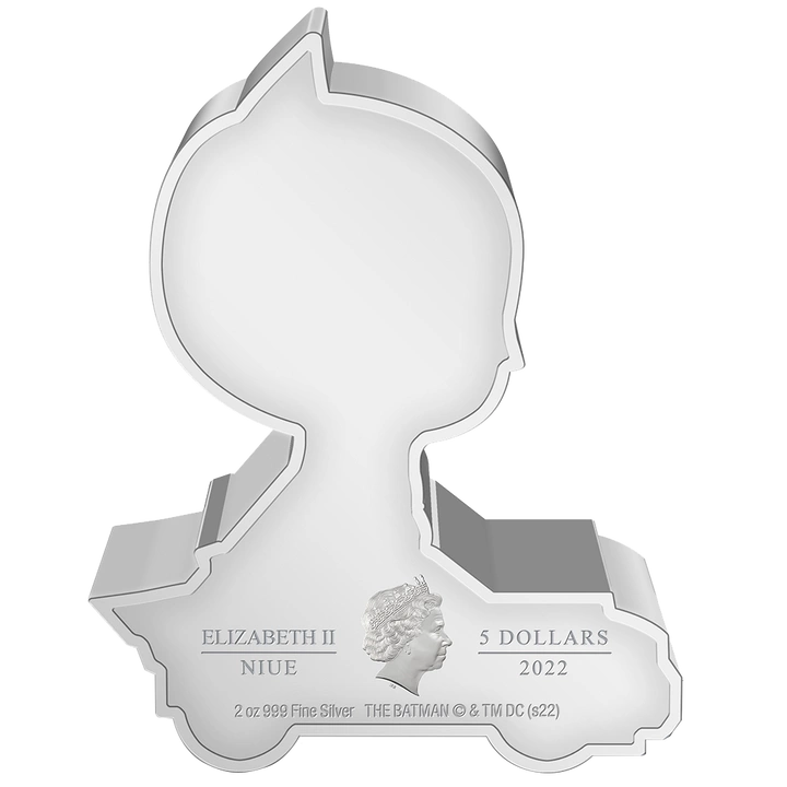 Niue: The Batman – Batman Day Chibi Coin, farbig, 2 Unzen Silber, 2022, Polierte Platte