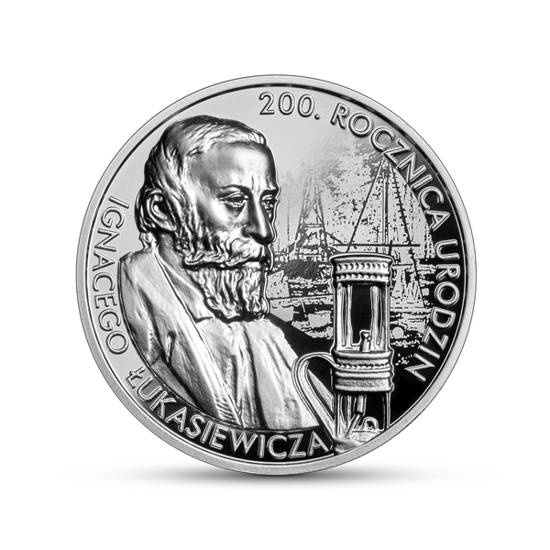 200 Aniversario del Nacimiento de Ignacy Lukasiewicz 10 Oro 2022 Proof Plata Alto Relieve