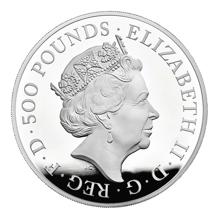 The Royal Tudor Beasts: The Yale of Beaufort 1000 gramů stříbra 2023 Proof