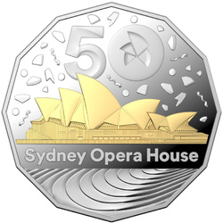 RAM: 50th Anniversary of the Sydney Opera House 50c Silver 2023 Gilded Proof