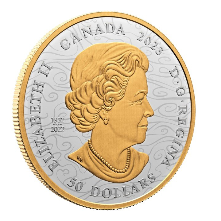 Canada: Heavenly Dragon $50 Silver 2023 Proof Gilded Coin