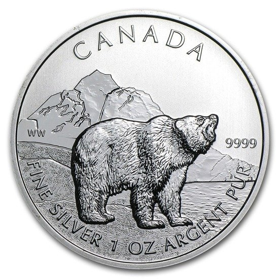 Oso Grizzly 1 oz Plata 2011 (Milk spot)