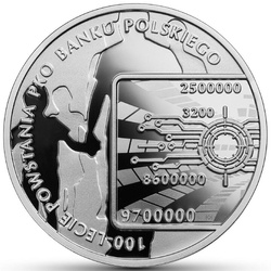 Moneta 10 zł 100-lecie powstania PKO Banku Polskiego 10 zł Srebro 2019 Proof