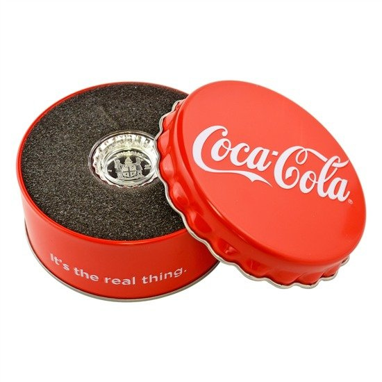 Fiji: Coca Cola Bottle Cap kolorowany 1$ Srebro 2018 Proof (uszkodzone etui)