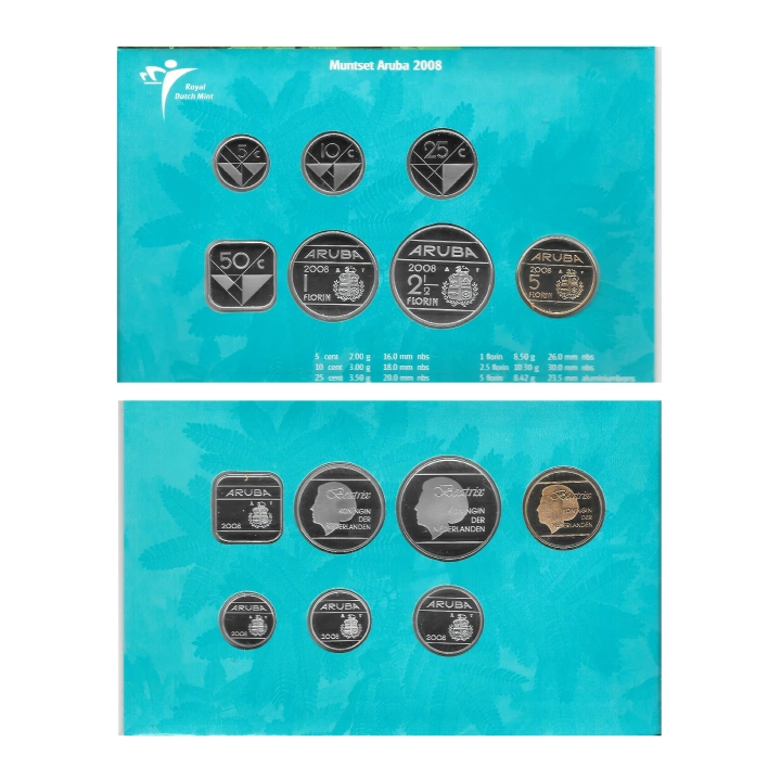 7-Münzen-Set – Einheimische Bäume von Aruba 2008