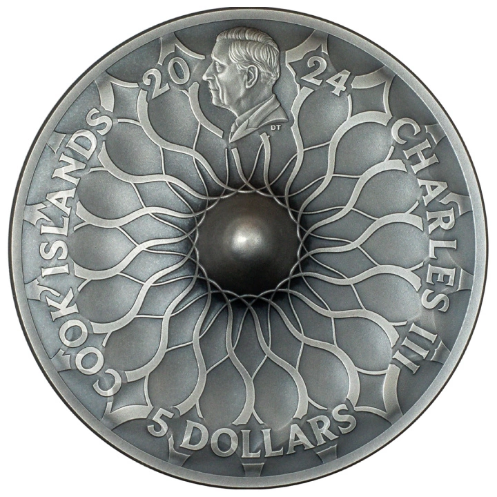 Cook Islands: Spinning Coin 1 oz Silber 2024 Antiqued Coin