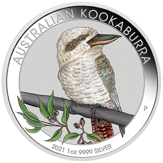 World Money Fair Berlin 2021: Kookaburra 1 oz Silber 2021 Colorized
