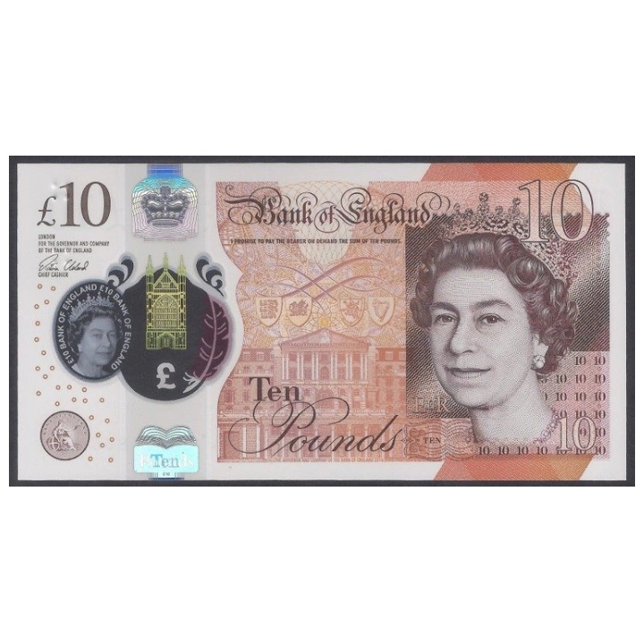 Banknot 10 Funtów Brytyjskich - Królowa Elżbieta II (10 pound / 10 GBP) 100 sztuk Obiegowy