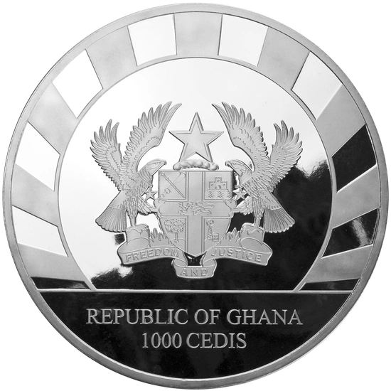 Ghana: Giants of the Ice Age - Reindeer 1000 g Silver 2022