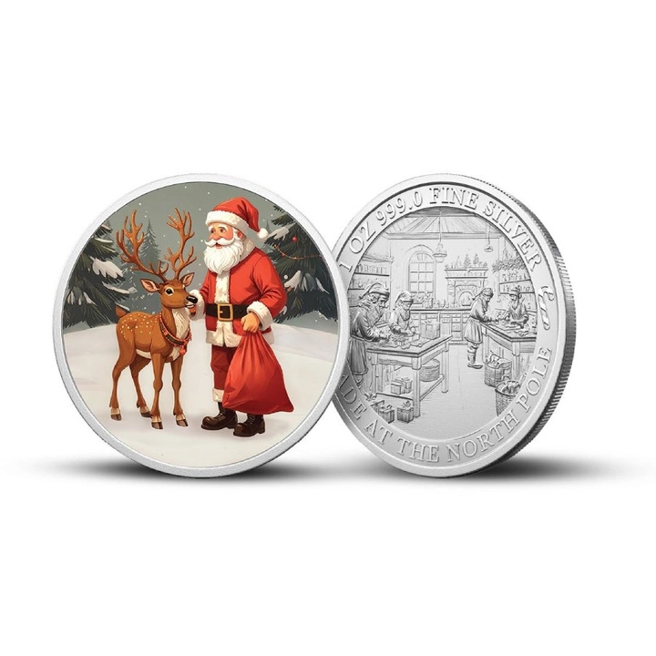 Santa’s Workshop koloriert 1 Unze Silber 2025 Proof