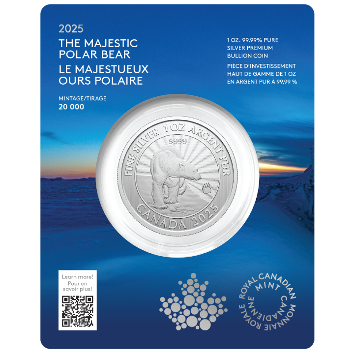 Canada: The Majestic Polar Bear 1 oz Silber 2025 Coin
