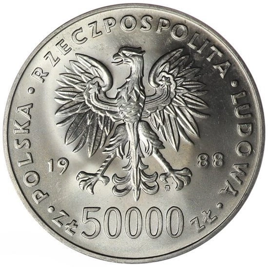 50 000 PLN Jozef Pilsudski 1988
