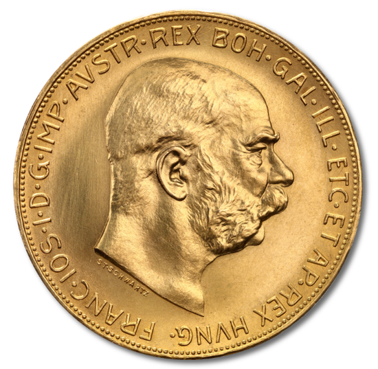 100 Koron Austriackich Franciszek Józef I Złoto 1915