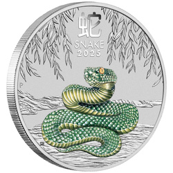 Perth Mint: Lunar III - Year of the Snake coloured 1 oz Silver 2025 Proof (Melbourne Money Expo Anda Special)
