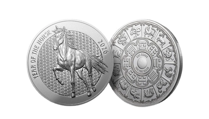 Pamp: Year of the Horse 1 Unze Silber 2026 Prooflike