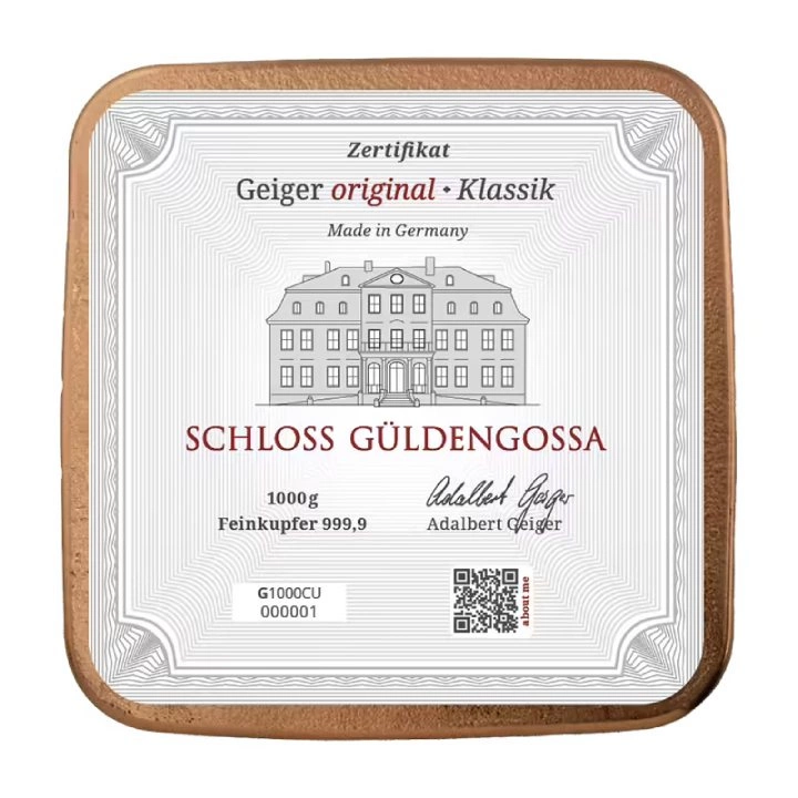 Gaiger Edelmetalle: Lingote de cobre de 1.000 gramos