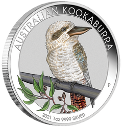 World Money Fair Berlin 2021: Kookaburra 1 oz Silber 2021 Colorized