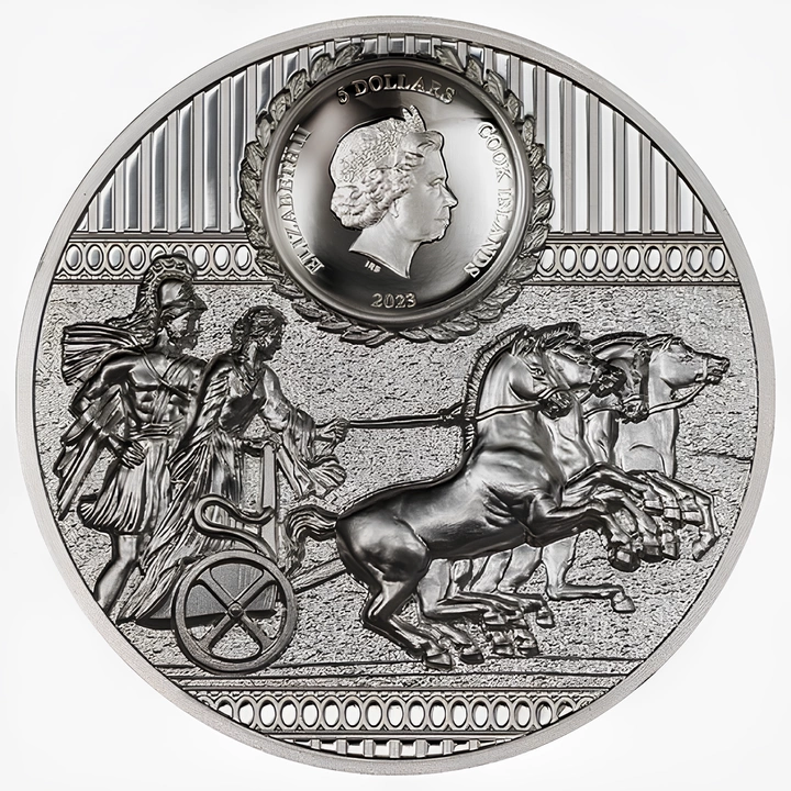 Cook Islands: Sparta 1 oz Silber 2023 Proof Ultra High Relief