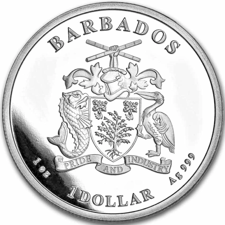 Barbados: Pelícano del Caribe 1 oz Plata 2023