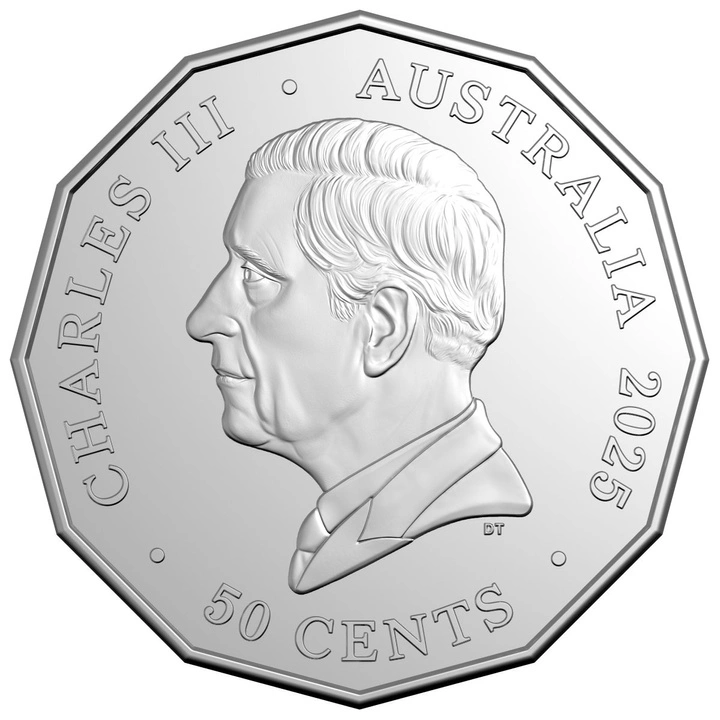 Christmas Decoration - Festive Floral coloriert 50c Kupfer-Nickel 2025