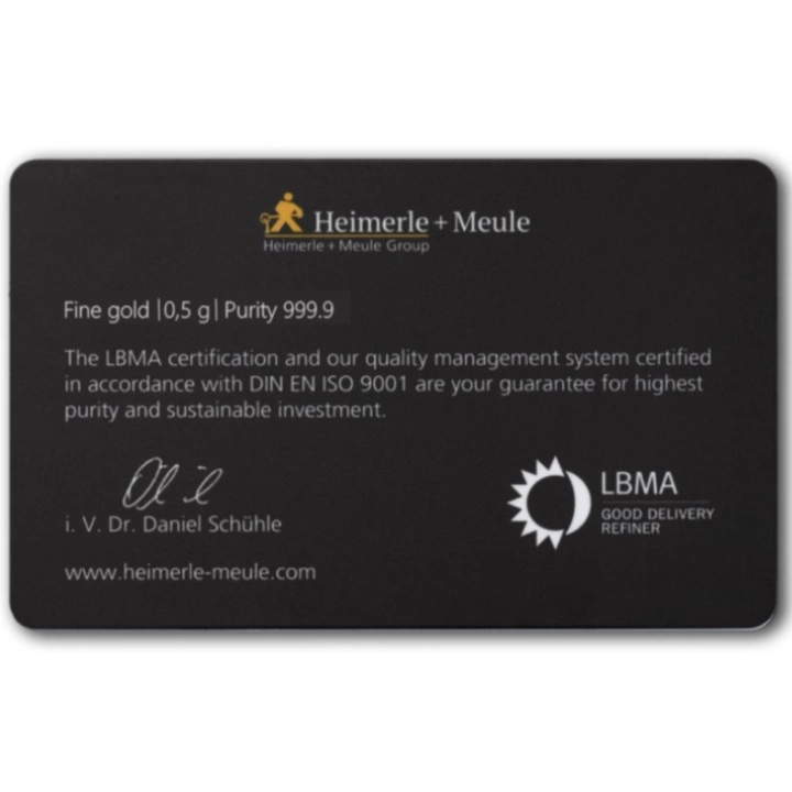 Slítek 0,5 g zlata Heimerle Meule