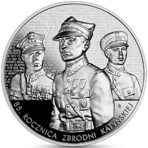 85. rocznica zbrodni katyńskiej 50 zł Srebro 2025 Proof High Relief 	