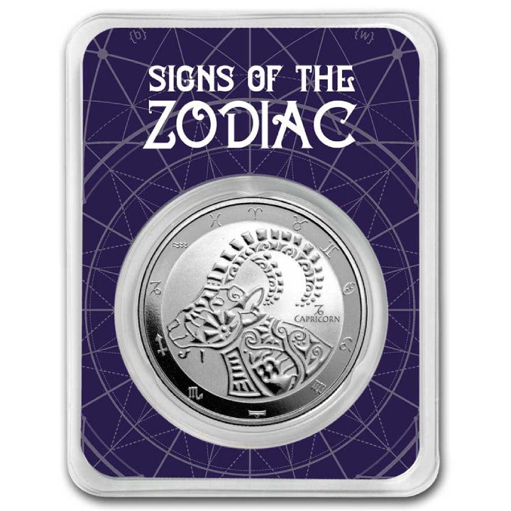 Tokelau: Zodiac Series - Koziorożec 1 uncja Srebra 2024 Slab