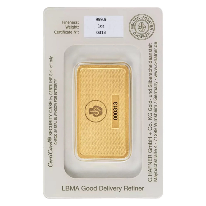Gold Bar 1 oz C Hafner