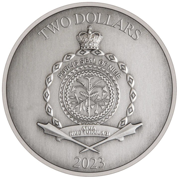 Niue: The Lord of the Rings - Mordor 1 uncja Srebra 2023 Antique Finish