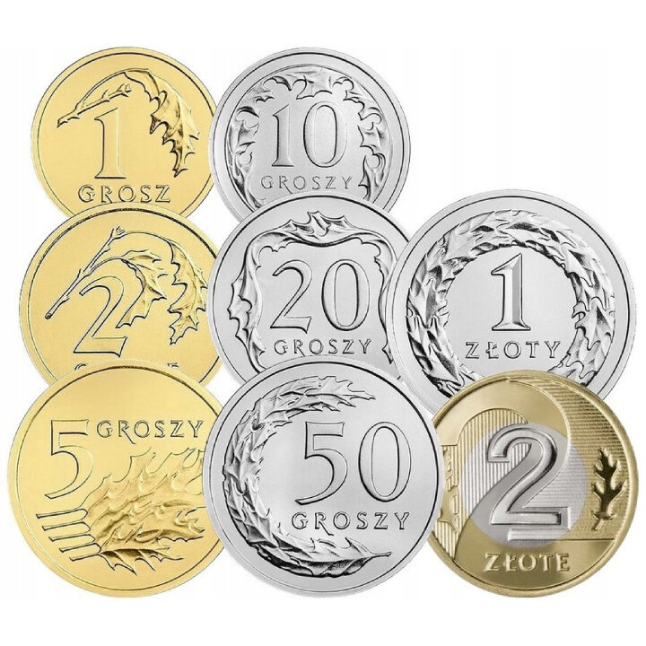 Komplet monet obiegowych 1 gr - 2 zł 2024 UNC
