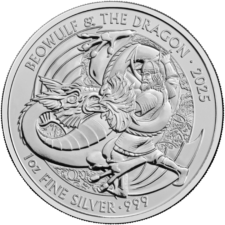 Myths & Legends: Beowulf and The Dragon 1 oz Silver 2025