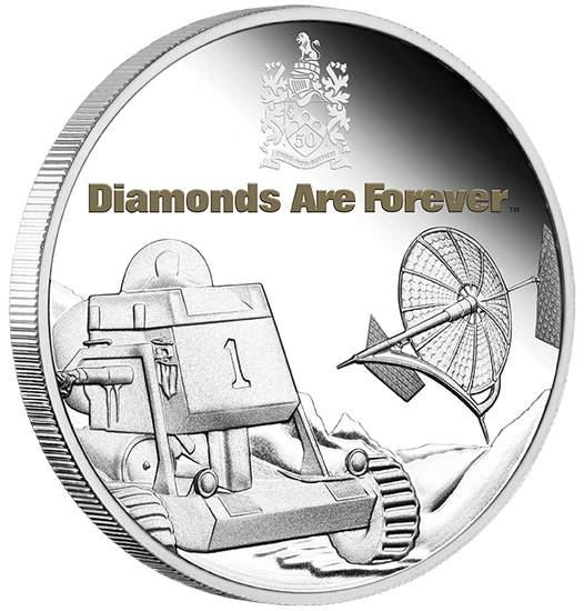 Tuvalu: Diamonds Are Forever kolorowany 50. rocznica filmu 1 uncja Srebra 2021 Proof
