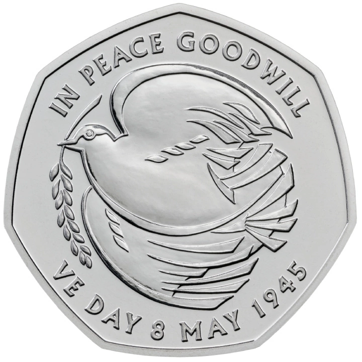 The 80th Anniversary of VE Day 50p Miedzionikiel 2025