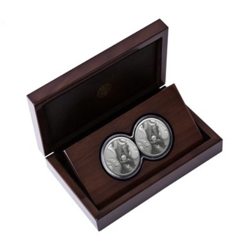 Big Five: Set de Rinoceronte 2 x 1 oz Plata 2025 Proof Doublecap