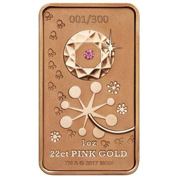 Sztabka Pink Panther 1 unce růžového zlata 2018 Diamond