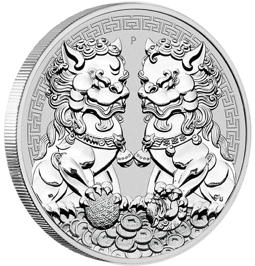 Leones Chinos (Doble Pixiu) 1 oz Plata 2020