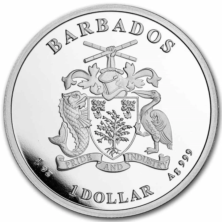Barbados: Caribe - Pulpo 1 oz Plata 2023