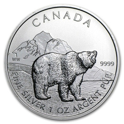 Grizzly Bear 1 oz Silver 2011 (Milk spot)